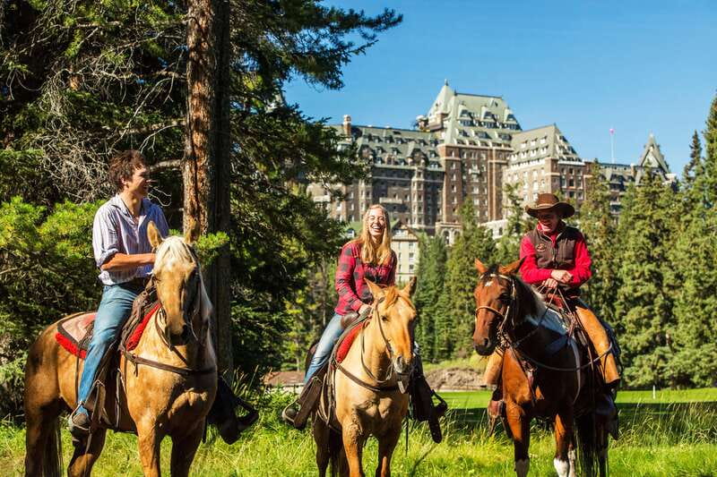 Banff National Park: 1-Hour Spray River Horseback Ride - Bow Falls and the Fairmont Banff Springs golf course: why the route hits