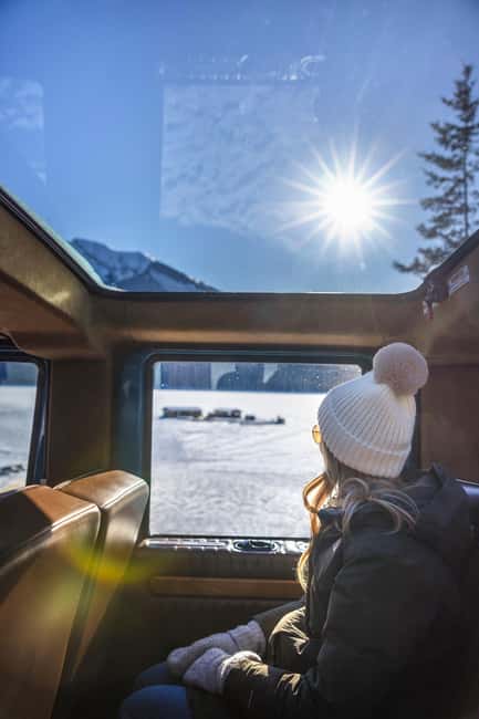 Banff: Winter Tour with Dinner & Nightrise at Banff Gondola - Open-Top Vintage Car: More Views, Real Winter Reality
