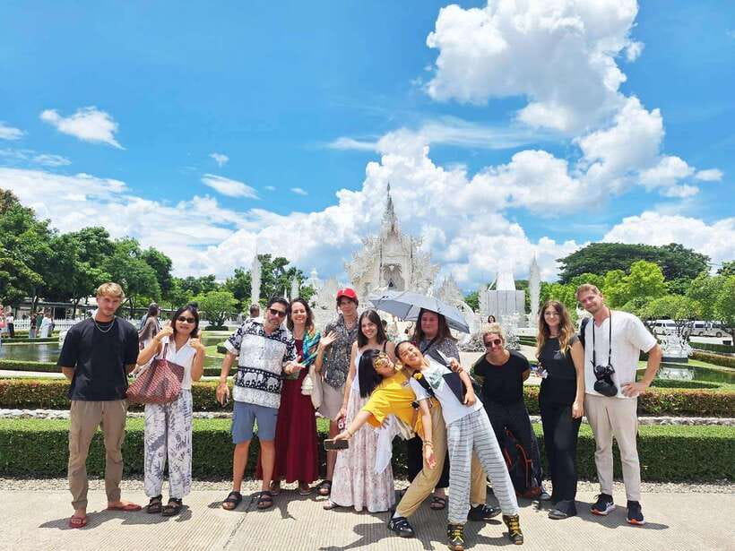 Chiang Mai: Chiang Rai Temples Day Trip with Lalita Cafe - Wat Rong Khun (White Temple): mirror sparkle and temple manners