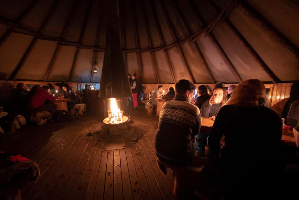From Tromsø: Northern Lights Visit at Camp Tamok - At Camp Tamok: walking to viewing spots without overcomplicating it